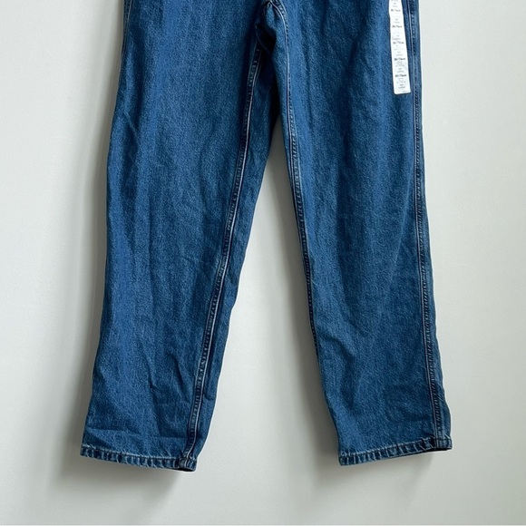 Uniqlo Wide Fit Tapered Leg Jeans Unisex Size 30 High Rise 100% Cotton 65 Blue - Picture 5 of 15